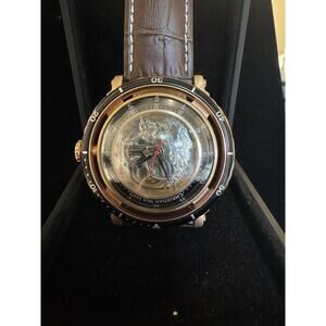 CHRISTIAN VAN SANT MEN'S DOME SILVER DIAL WATCH - CV0744 - Brown Leather Band